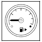 The fuel gauge shows