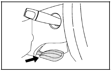The tilt wheel lever is located on the left side of the