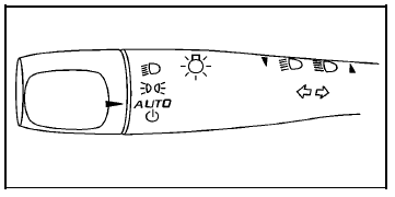 The lever is on the left side of the steering column.