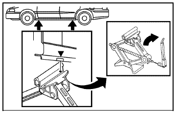5. Position the jack lift head at the rear jack location