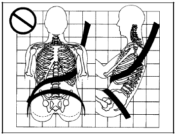 A: The shoulder belt is worn under the arm. It should